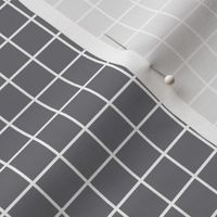 Grid Pattern - Mouse Grey and White