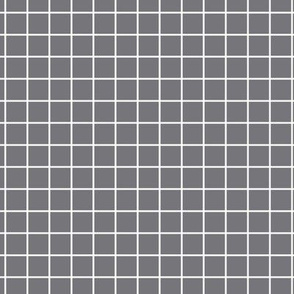 Grid Pattern - Mouse Grey and White