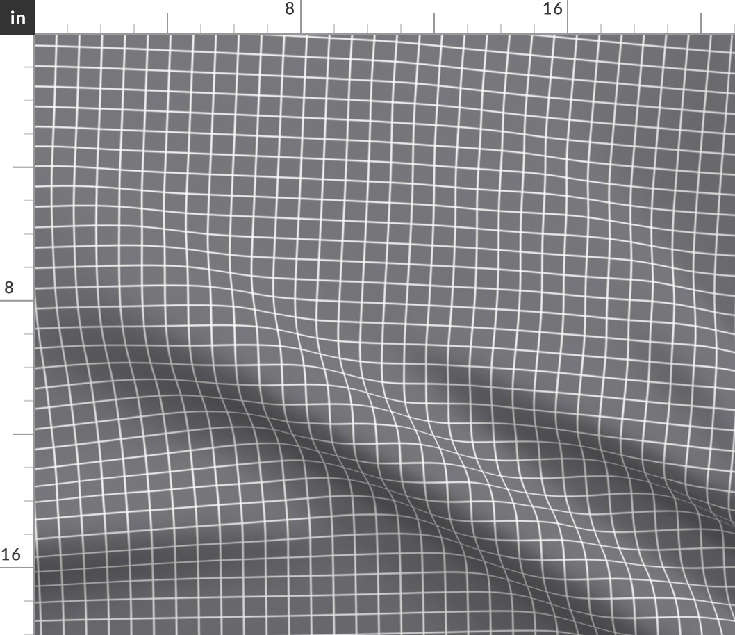 Grid Pattern - Mouse Grey and White