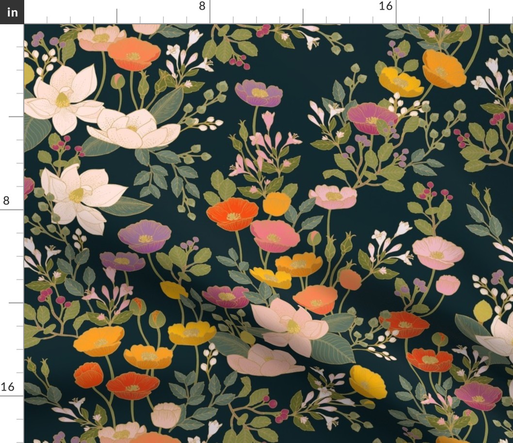 Botanical Cloisonne Garden Fabric | Spoonflower