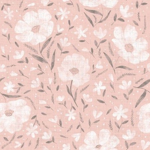 Medium scale- Charlotte floral - warm pink