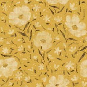 Medium scale- Charlotte floral- goldenrod 