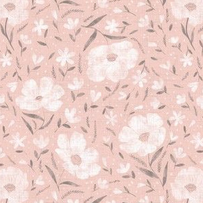 Small scale- Charlotte floral- warm pink