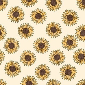 Sunflower print fabric -Yellow