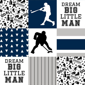 Hockey/Baseball - Wholecloth Cheater Quilt