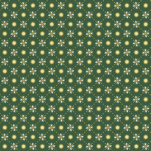 geometric stars foulard dark green | tiny