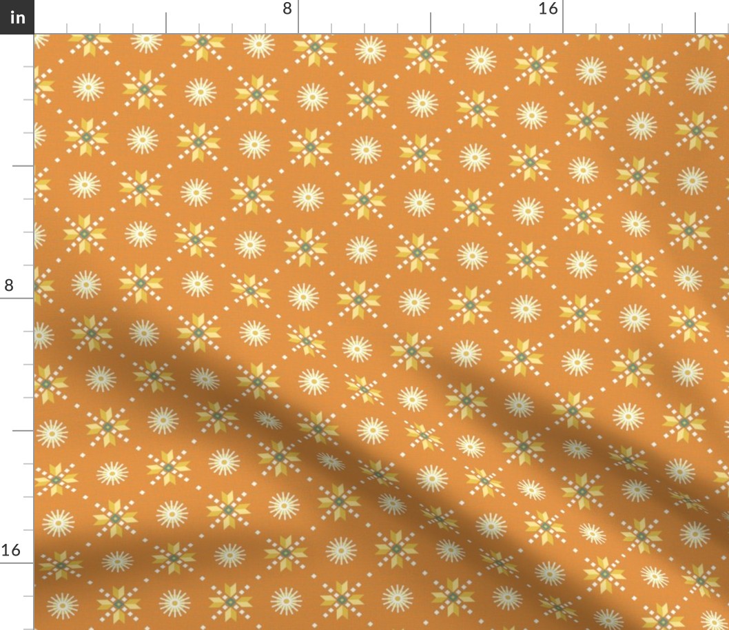 geometric stars foulard orange small