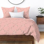 rococo diamonds trellis bold pink with linen texture