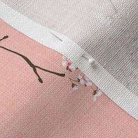 rococo diamonds trellis bold pink with linen texture
