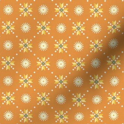 geometric stars foulard orange | tiny