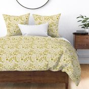 Hand-drawn Scattered Floral Olive Yellow
