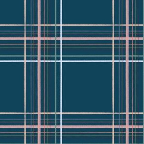 Everlastings Spring - plaid - midnight teal