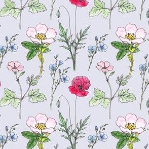 English cottage garden smallscale grey background