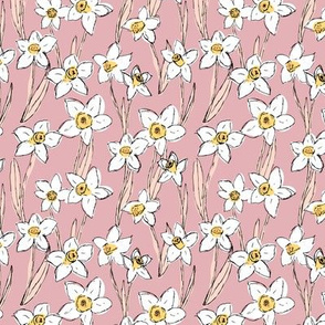 Raw daffodils boho garden daffodil blossom spring love nursery pink yellow white