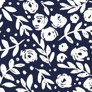 Large Scale - Isabella floral - navy