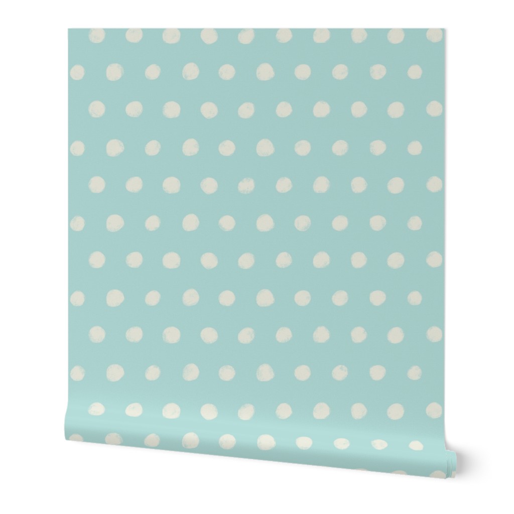 Textured Polka Dots on light teal