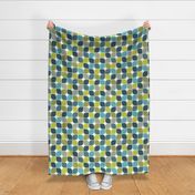 Graphic Leaves Aqua Lime Olive