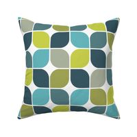 Graphic Leaves Aqua Lime Olive