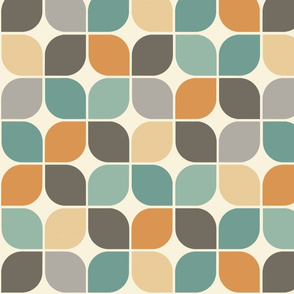 Graphic Leaves Teal Orange