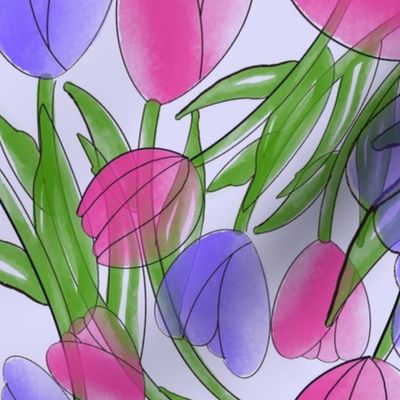 Transparent Tulips on Lavender 