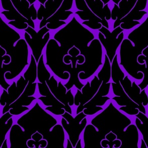 simple Renaissance damask, black on purple