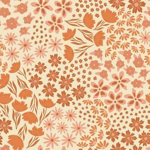 All the Flowers - Cream Pink