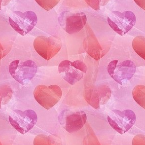 Rose Quartz Hearts in Pink