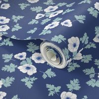 Anemone floral L in navy by Pippa Shaw