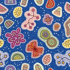 Australian Aboriginal Dot Art - blue