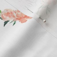 9" Peach Floral Wreath (You are so Loved) QUILT BLOCK - Sized for Fill-A-Yard COTTON SATEEN (2 yd template)