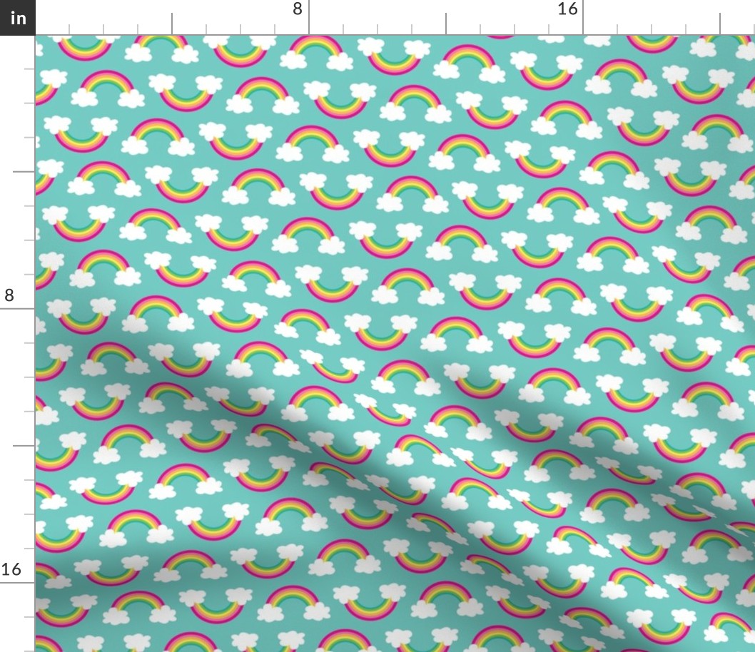 rainbows on teal small