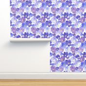 watercolor painted flowers, watercolor pansy flowers. Blue and violet pansies, vintage farmhouse M