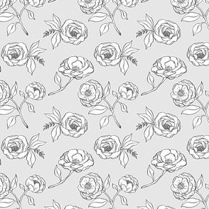 gentle rose pattern // in gray