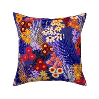 Painterly Wildflower Meadow Dreamscape - Yellow, Blue, Pink, Purple, Orange, Indigo Purple (M)