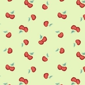 Simple Cherry  Mint Watercolor Color Trend Fabric and Wallpaper Kids and Woman Fashion