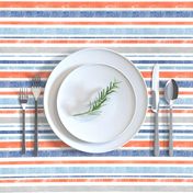 Going with The Flow Nautical Fish Stripes in Blue and Orange - Medium Scale