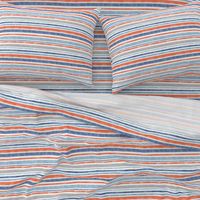 Going with The Flow Nautical Fish Stripes in Blue and Orange - Medium Scale