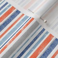 Going with The Flow Nautical Fish Stripes in Blue and Orange - Small Scale