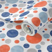 Going with The Flow Nautical Fish Polkadots in Blue and Orange - Large Scale
