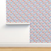 Going with The Flow Nautical Fish Polkadots in Blue and Orange - Medium Scale