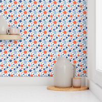 Going with The Flow Nautical Fish Polkadots in Blue and Orange - Medium Scale