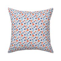 Going with The Flow Nautical Fish Polkadots in Blue and Orange - Small Scale