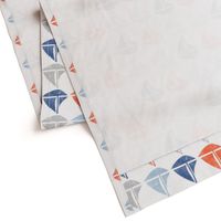 Going with The Flow Nautical Sailboats in Blue and Orange - Large Scale