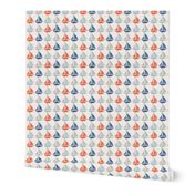 Going with The Flow Nautical Sailboats in Blue and Orange - Medium Scale