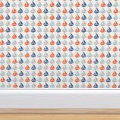 Going with The Flow Nautical Sailboats in Blue and Orange - Medium Scale
