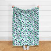 Going with The Flow Nautical Sea Turtle Polkadots in Blue and Green - Large Scale
