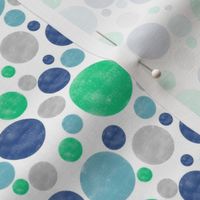 Going with The Flow Nautical Sea Turtle Polkadots in Blue and Green - Medium Scale