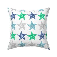 Go With The Flow Nautical Starfish in Blue and Green - Large Scale