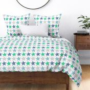 Go With The Flow Nautical Starfish in Blue and Green - Large Scale
