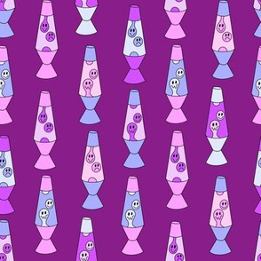 Smiley lava lamp fabric - 90s nostalgia retro lava lamp - Dark purple